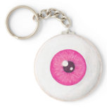 Creepy Pink Eyeball Keychain