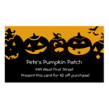 Creepy Pumpkin Patch... Business Card Template