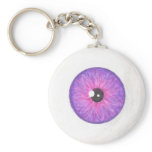Creepy Purple pink Eyeball Keychain