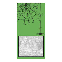 Creepy Spider.... Green Personalised Photo Card