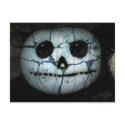 Creepy White Pumpkin Jack-o-Lantern postcards