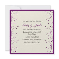 Creme & Purple Anniversary Party Invitation