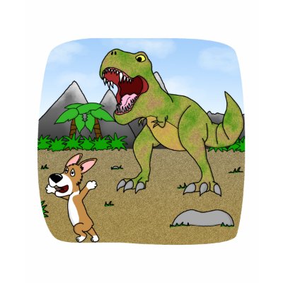 Cretaceous Corgi Women's Two-Tone Shirt by MenagerieMayhem