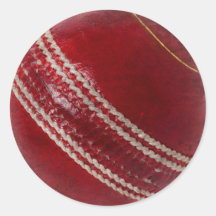 CRICKET BALL ROUND STICKERS
