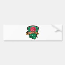 cricket ball shamrock Ireland shield Bumper Sticker