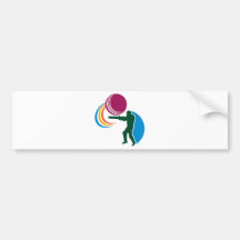 cricket batsman batting ball silhouette bumper sticker