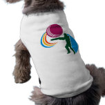 cricket batsman batting ball silhouette doggie t shirt