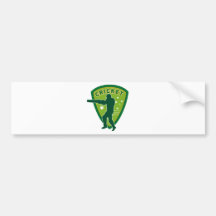 cricket batsman batting silhouette australia bumper sticker