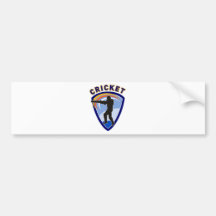 cricket batsman batting silhouette bumper sticker