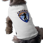 cricket batsman batting silhouette dog tshirt