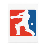 cricket batsman batting silhouette postcards