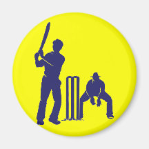 CRICKET BATTER AND REF FRIDGE MAGNET