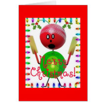 Cricket Christmas Cartoon Card