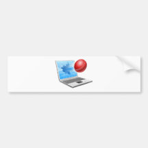 Cricket laptop broken screen concept bumper sticker