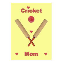 Cricket Mum Hearts Business Cards