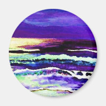 "Cricket Night Sea"  CricketDiane Ocean Art Fridge Magnets