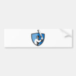 cricket player batsman bat shield retro bumper sticker