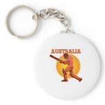 Cricket player batsman batting Australia Keychains