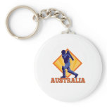 Cricket player batsman batting Australia Key Chain