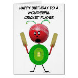 Cricket Player Birthday Greeting Cards