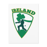cricket player Irish shamrock Ireland shield postcards
