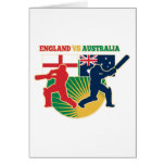 cricket sports batsman England vs Australia flag Cards