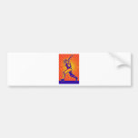 cricket sports player batsman batting retro style bumper sticker