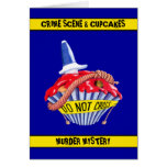 Crime Scene Cupcake Murder Mystery Invitation Card
