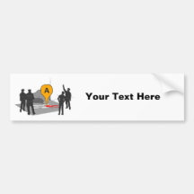 Crime Scene Map with Police and Body Outline Bumper Stickers