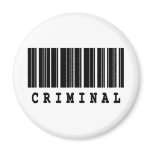 criminal barcode designl magnets
