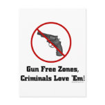 Criminals Love Gun Free Zones postcards