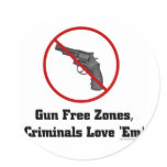 Criminals Love Gun Free Zones stickers