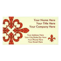 Crimson Garden Fleur de lis Photo Greeting Card