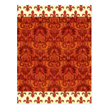 Crimson Garden Fleur de lis Post Card