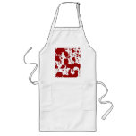 Crimson on White aprons