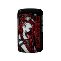 "Crimson" Red Cybergoth Angel BlackBerry Bold Case