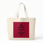 Crimson Red Keep Calm and Carry On (black) bags