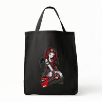 "Crimson" Red Tattoo Cyber Goth Angel Tote Bag