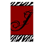 Crimson Red Zebra Print Pattern Business Card