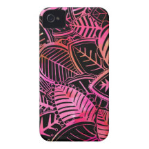 Crimson Watercolor Leaves iPhone 4 Covers