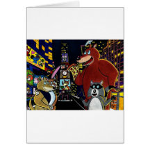 Critters in Times Square Greeting Card
