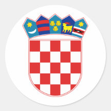 Croatia Coat of arms HR Hrvatska Round Stickers
