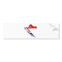 Croatia Flag map HR Hrvatska Bumper Stickers