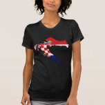 Croatia Flag map HR Hrvatska Tshirt