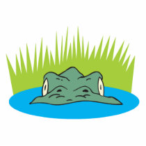 crocodile head in the water cut out