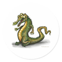 Crocodile Round Sticker
