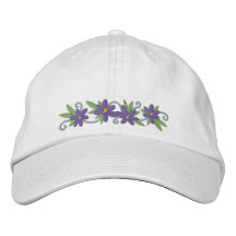 Crocus Blooms Embroidered Hats