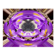 Crocus Wreath ~ postcard
