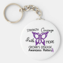 Crohn’s Disease Celtic Butterfly 3 Keychains