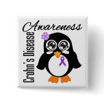 Crohn's Disease Awareness Penguin buttons